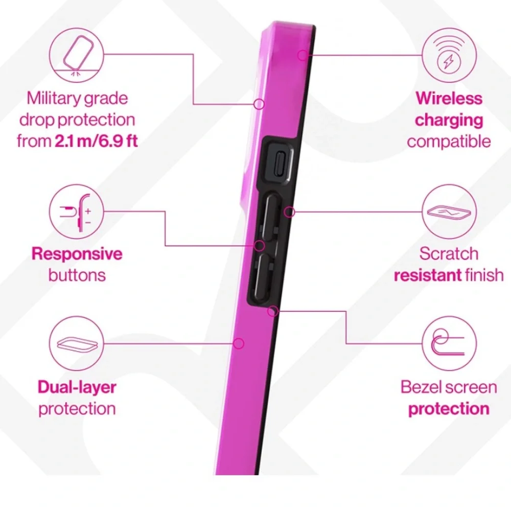 New RICHMOND & FINCH Phone Case Compatible with iPhone 13 Pro Max, Fuschia